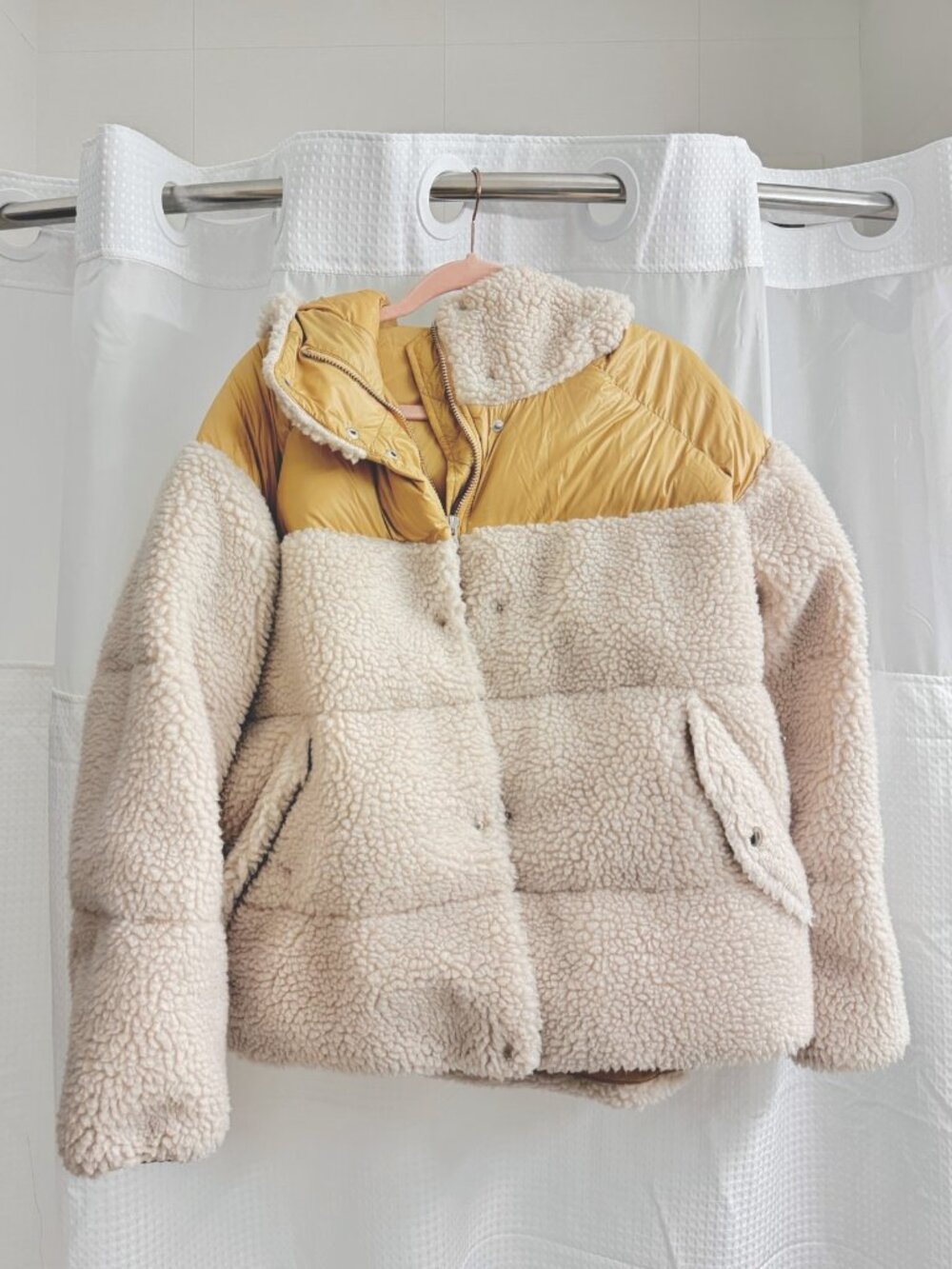 rag & bone Joelle Faux Shearling Hooded Down Puffer Jacket Size M